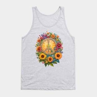 Flower Power Peace Sign by Free Spirits & Hippies Tank Top